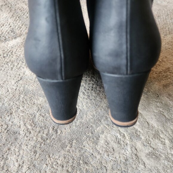 Soul Naturalizer Womens Sz 9.5 Hudson Black Faux Leather Zip Wedge Ankle Booties - Picture 6 of 9